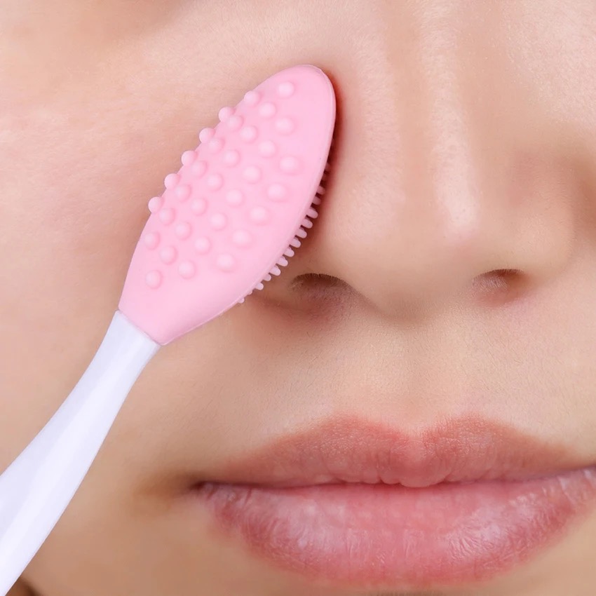 Skincare Exfoliating - Siliconen gezichtswasborstel Dubbele textuur Bumps Zachte